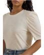 Slub Jersey Puff-Sleeve Top