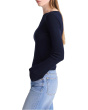 Flared-Sleeve Boatneck Sweater in Merino Wool-Silk Blend