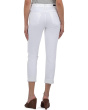 Petite Amy Crop Straight Leg Roll-Up Fray in Optic White