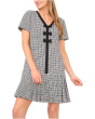 Pleated Box Combo Bow Dress