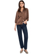 Raglan Sleeve Button-Down Blouse