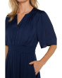 Short Sleeve Woven Maxi Dress With Pockets And Smocked Waist