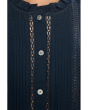 High-Neck Lace-Insert Pintuck Top