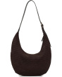 The Essential Curve Shoulder Bag in Handwoven Suede