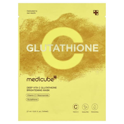 Medicube, Deep Vita C, осветляющая маска для лица с глутатионом, 1 шт., 27 мл (0,91 жидк. унции)