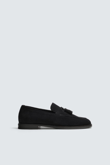 Zara КОЖАНЫЙ МОКАСИН С КИСТОЧКАМИ 500559581-400-39