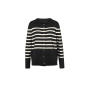 Strickjacke m. Streifen-Dessin, schwarz-ecru