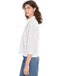 Knit Eyelet Ruffle Neck Top