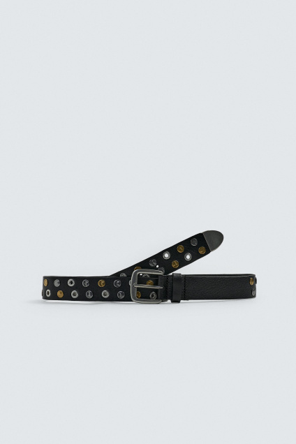 Zara Кожаный ремень С заклепками 495693874-800-85