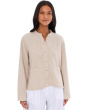 Organic Cotton Doubleweave Mandarin Collar Jacket