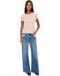 Maya High-Rise Porkshop Front Pockets Wide Leg Raw Hem in Success