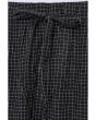 Petite Puckered Organic Linen Grid Wide Ankle Pants