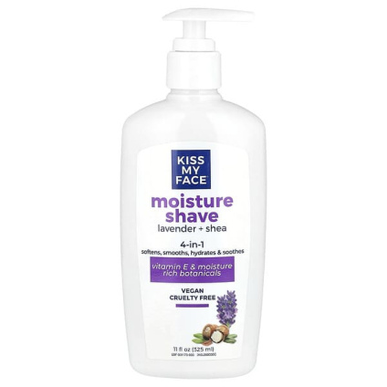 Kiss My Face, Moisture Shave, увлажняющее средство для бритья 4 в 1, лаванда и ши, 325 мл (11 жидк. унций)