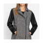 Heine Длинная куртка M. Детали из искусственной кожи черного цвета-экрю