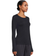 Sheer Knit Round Neck Slim Long Sleeve Tee