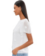 3D Flower Applique Crew Neck Top