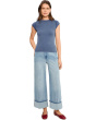 Petite Morgan High-Rise Cuffed Wide Leg Jeans