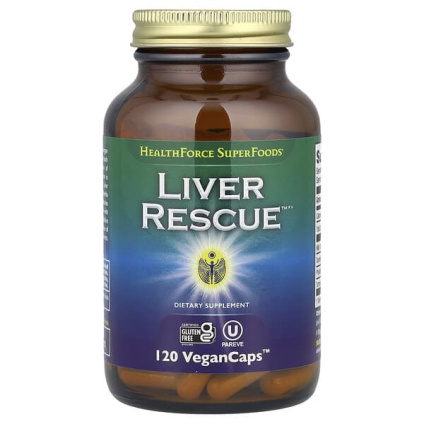 HealthForce Superfoods, Liver Rescue, препарат для печени, версия 6, 120 веганских капсул VeganCaps