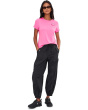 Crew Neck Pocket Lux Fabric Pink