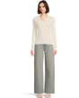 Rib Slub Long Sleeve V-Neck
