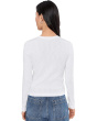 Ribbed Slub Snap V-Neck