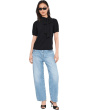 Short Sleeve Tie Neck Bow Knit Top