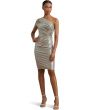 Metallic One-Shoulder Cocktail Dress