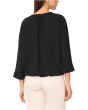 V-Neck Pleated Front 3/4 Sleeve