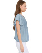 Flutter Sleeve Popover Blouse with Pin Tuck