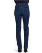 Marilyn Straight Paneled Seam Detail Jeans in Blacken Blue