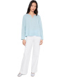 Organic Handkerchief Linen Split Neck Top