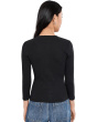 Ribbed Slub 3/4 Sleeve Surplice