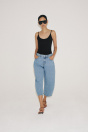 Zara КОЛЛЕКЦИЯ ZW-ДЖИНСЫ-КАПРИ С ВОЗДУШНЫМ ШАРОМ И ПОЯСОМ СРЕДНЕЙ ВЫСОТЫ синего цвета
