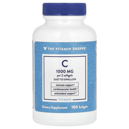 The Vitamin Shoppe, витамин C, 100 мягких таблеток