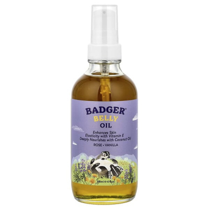 Badger, масло для живота, с розой и ванилью, 118 мл (4 жидк. унции)