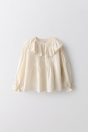 Zara 2-5 ЛЕТ/ БЛУЗКА С ДЕКОРАТИВНЫМИ СКЛАДКАМИ, КРУЖЕВОМ, ХЛОПКОМ И ЛЬНОМ ОГРАНИЧЕННЫМ ТИРАЖОМ 503007396-712-24