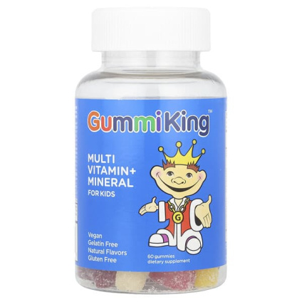 GummiKing, комплекс жевательных витаминов и минералов для детей, вкус клубники, апельсина, лимона, винограда, вишни и грейпфрута, 60 жевательных таблеток