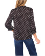 V-neck 3/4 Sleeve Button Front Top