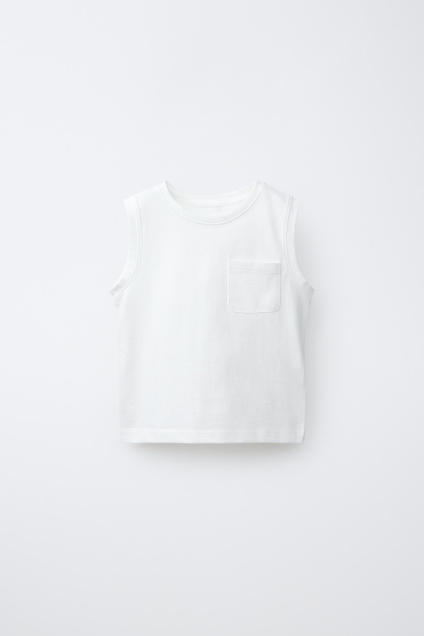 Zara ОДНОТОННАЯ ФУТБОЛКА С КАРМАНОМ 514880655-250-18