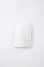 Zara ОДНОТОННАЯ ФУТБОЛКА С КАРМАНОМ 514880655-250-18