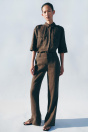 Zara БРЮКИ-КЛЕШ ИЗ ЛЬНА ZW COLLECTION 536435715-706-1