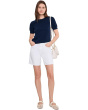 Pointelle Scallop Crew Neck Sweater