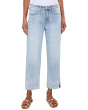 Kennedy Mid-Rise Crop Straight Jeans with Wide Hem and Slit 26.5in Inseam