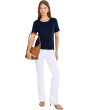 Petite Ruffle Trim Sweater Tee