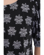 Elbow Sleeve Shirred Crew Neck Knit Top
