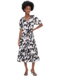 Puff Sleeve Commuter Floral Tiered Midi