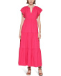 Flutter Sleeve Gauze Midi Dress