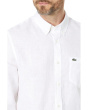 Long Sleeve Regular Fit Linen Button-Down with Front Pocket