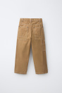 Zara БРЮКИ CARPENTER Светло-коричневого ЦВЕТА С КОНТРАСТНЫМИ ШВАМИ