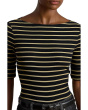 Metallic Striped Boatneck Tee